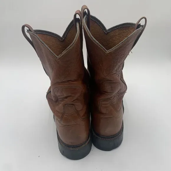 Ariat Sierra Cowboy Work Boot Tan Brown Leather Mens 13 D ATS 37280‎ - Picture 4 of 9